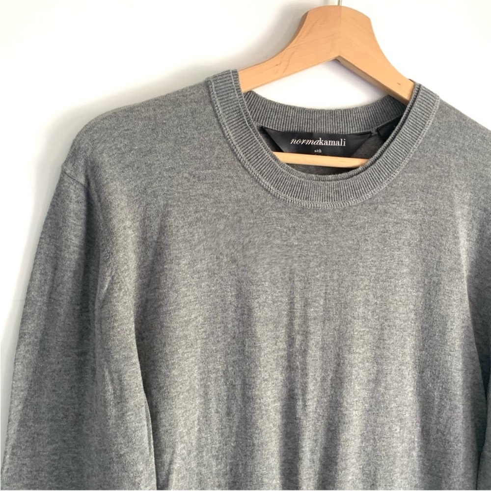 Norma Kamali Gray Sweater Sweatshirt Dress Cinched Waist Long Sleeves Small - Picture 3 of 12